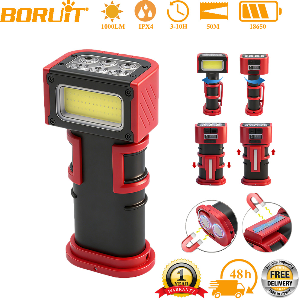Outdoor Camping Adventure Lamp - BORUiT COB LED Work Light 1000LM