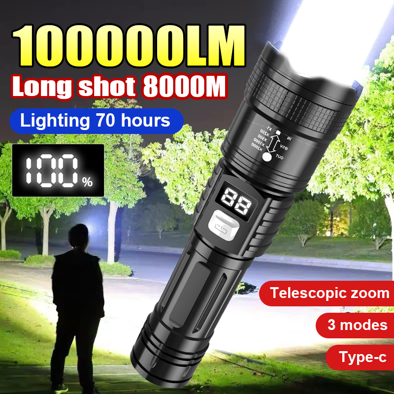 Outdoor Camping Adventure Lamp - 100000LM Super Bright Led Flashlights Rechargeable