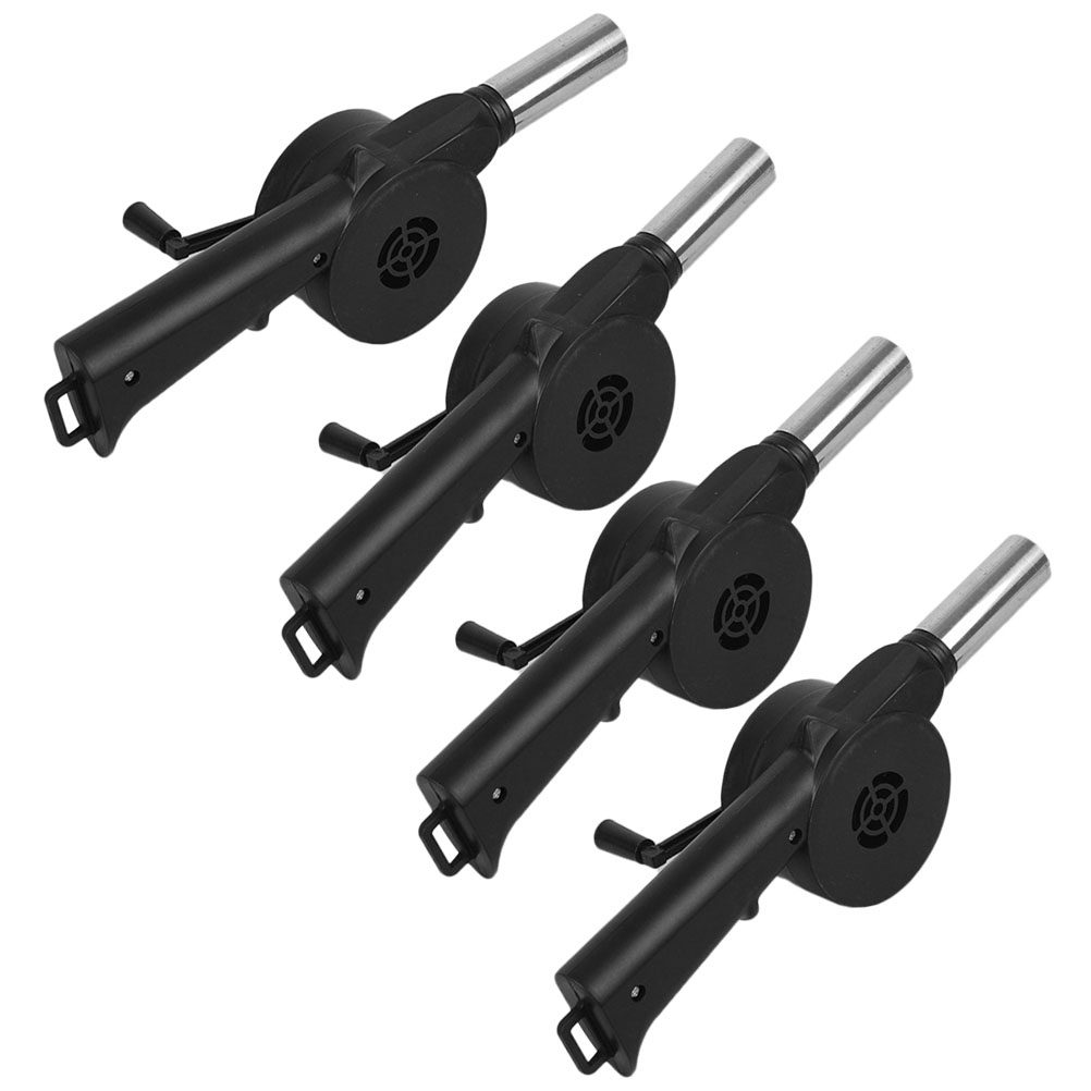 Outdoor Camping Fireplace - 4Pcs Hand Crank Barbecue Fan Portable