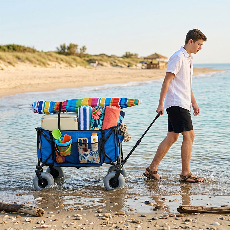 Foldable Metal Beach Wagon Qui - Outdoor Camping Table 评论和价格