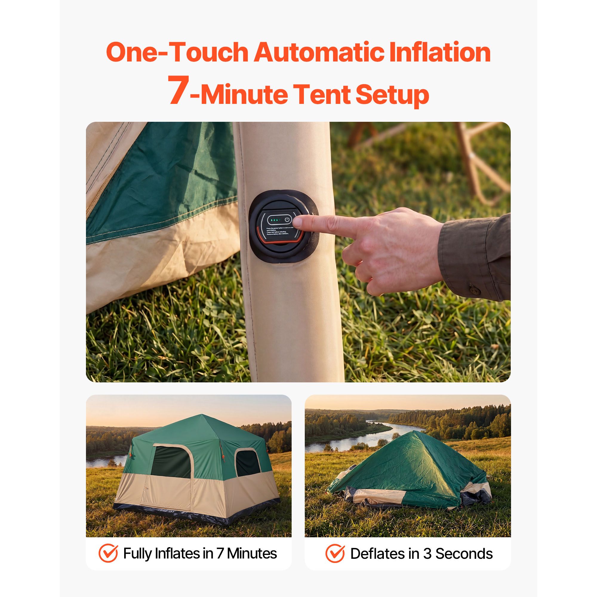 Camping Tent, 6 Person Inflata - Outdoor Camping On Youtube 评论和价格