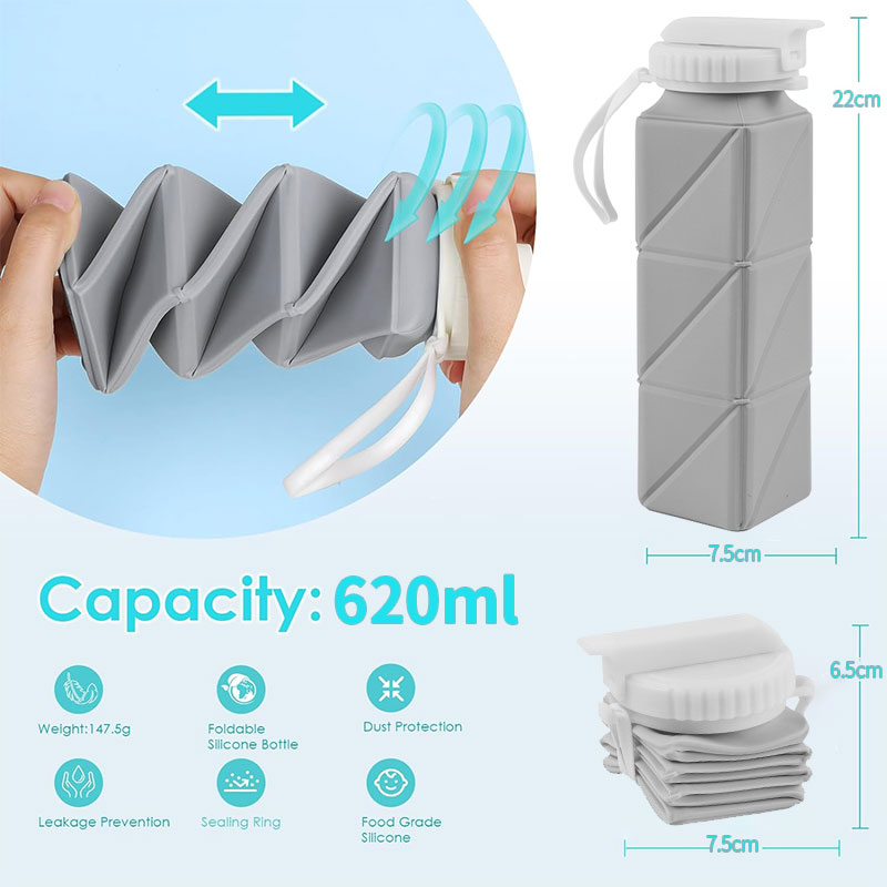 620ml Collapsible Water Bottle - Outdoor Camping Water Tank 评论和价格