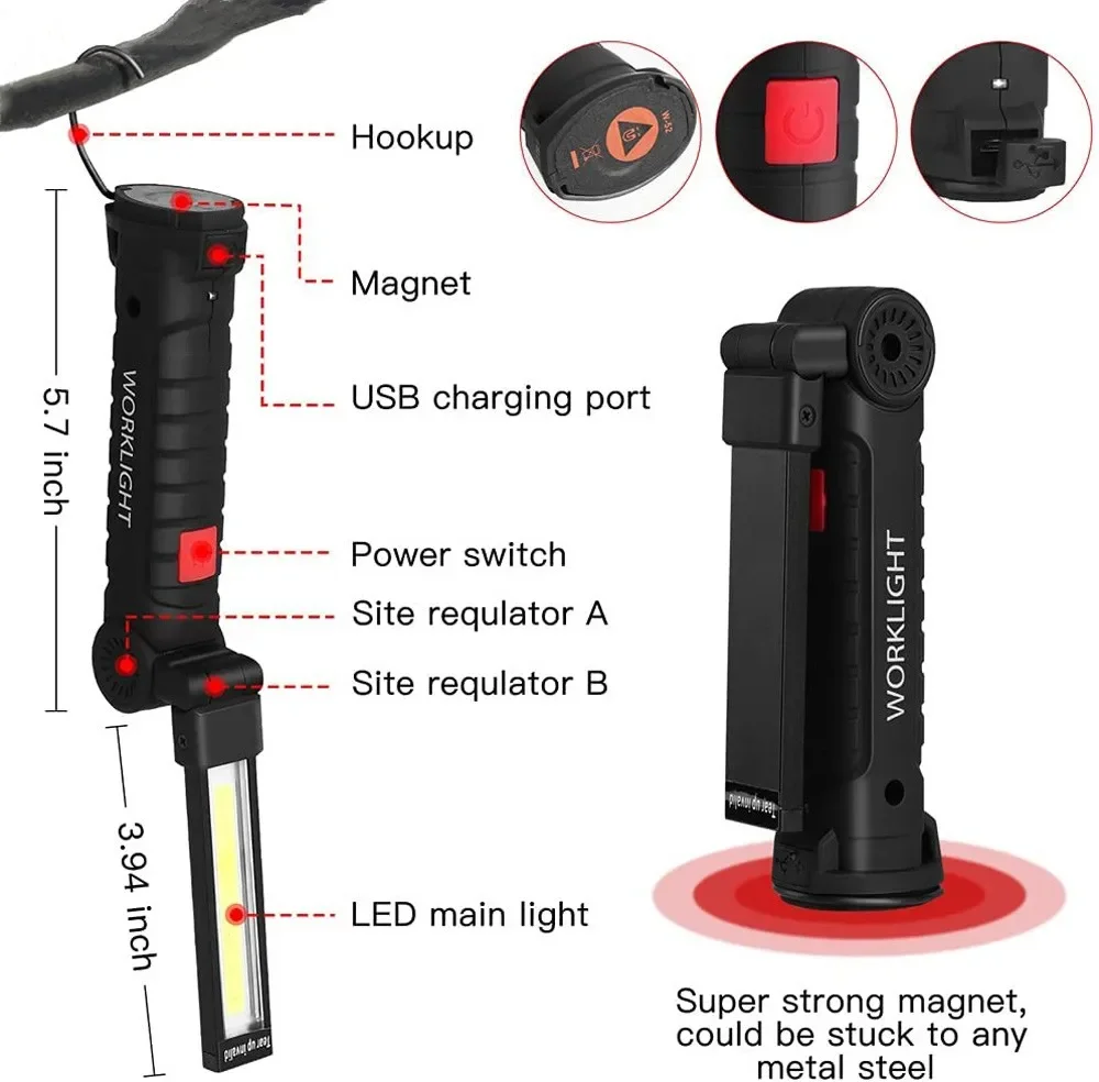 Portable COB LED Flashlight US - Outdoor Camping Adventure Lamp 评论和价格
