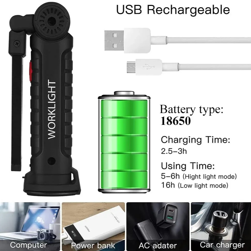 Portable COB LED Flashlight US - Outdoor Camping Adventure Lamp 评论和价格