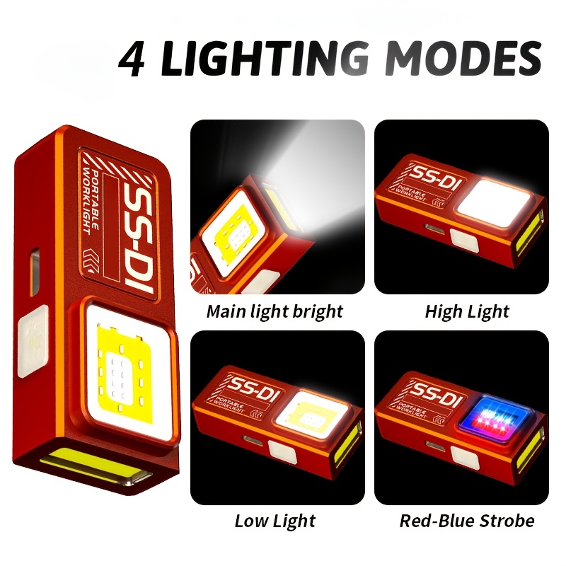 Powerful Mini COB LED Keychain - Outdoor Camping Adventure Lamp 评论和价格