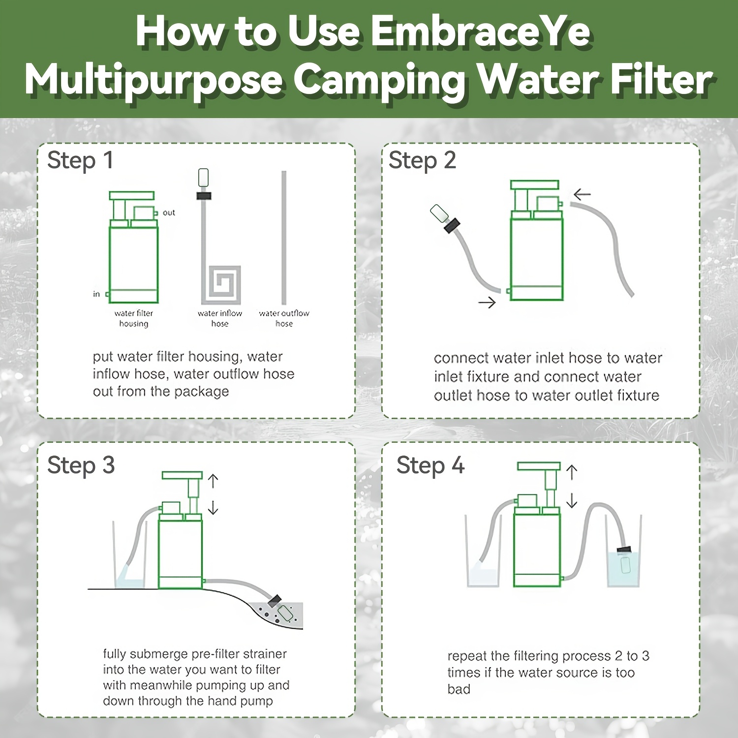 Portable Water Purifier Pump w - Portable Water Filter 评论和价格