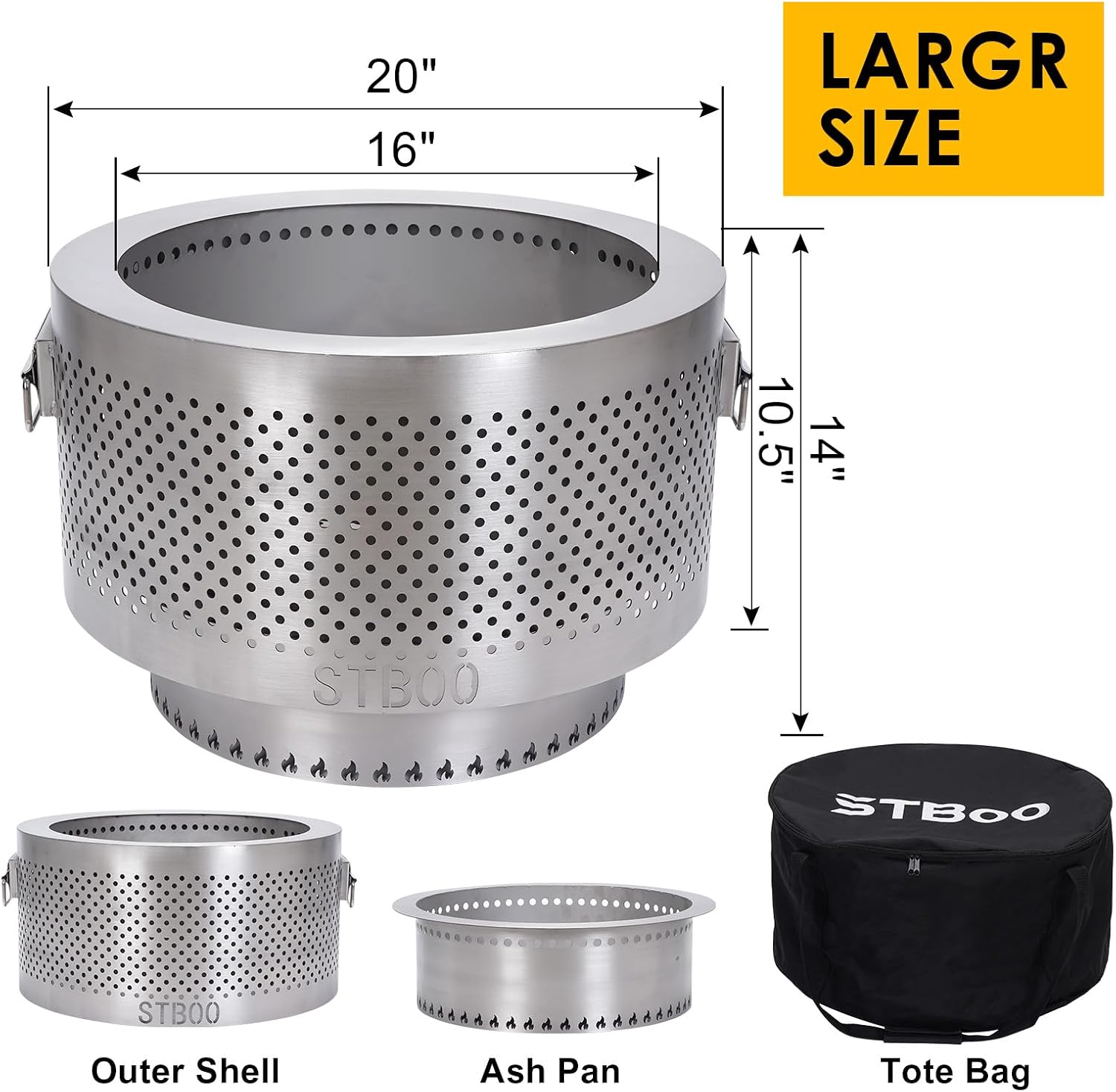 20Inch Large Firepit - Fire Pi - Outdoor Camping Fireplace 评论和价格