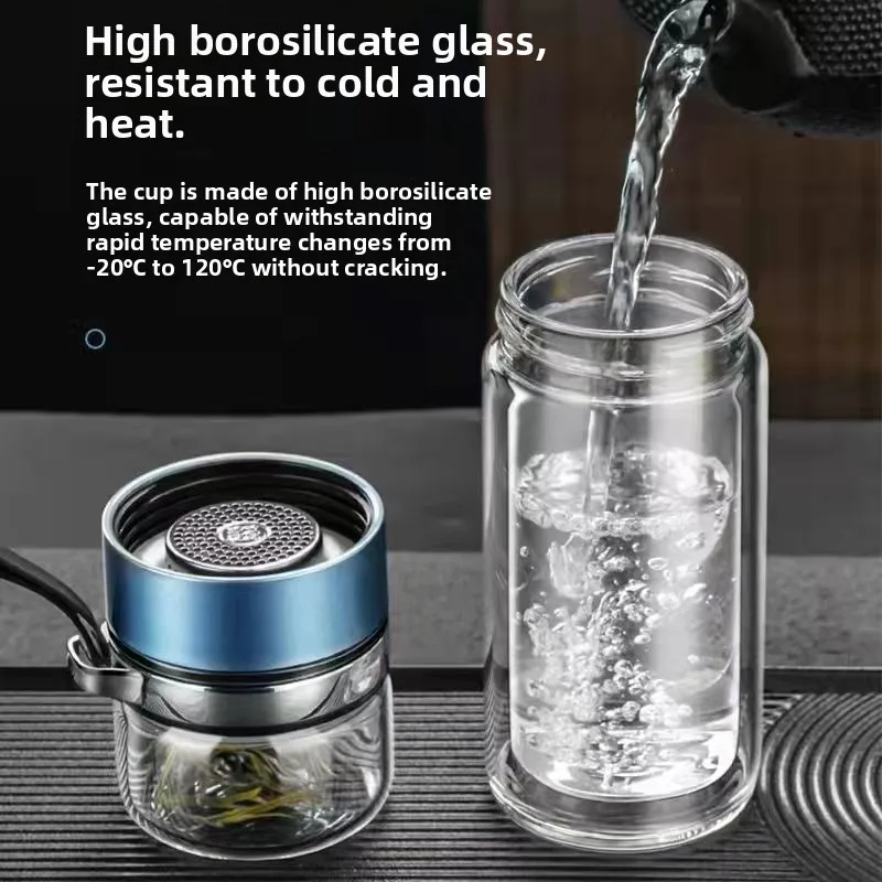 Double Layer Glass Tea Water S - Portable Water Filter 评论和价格