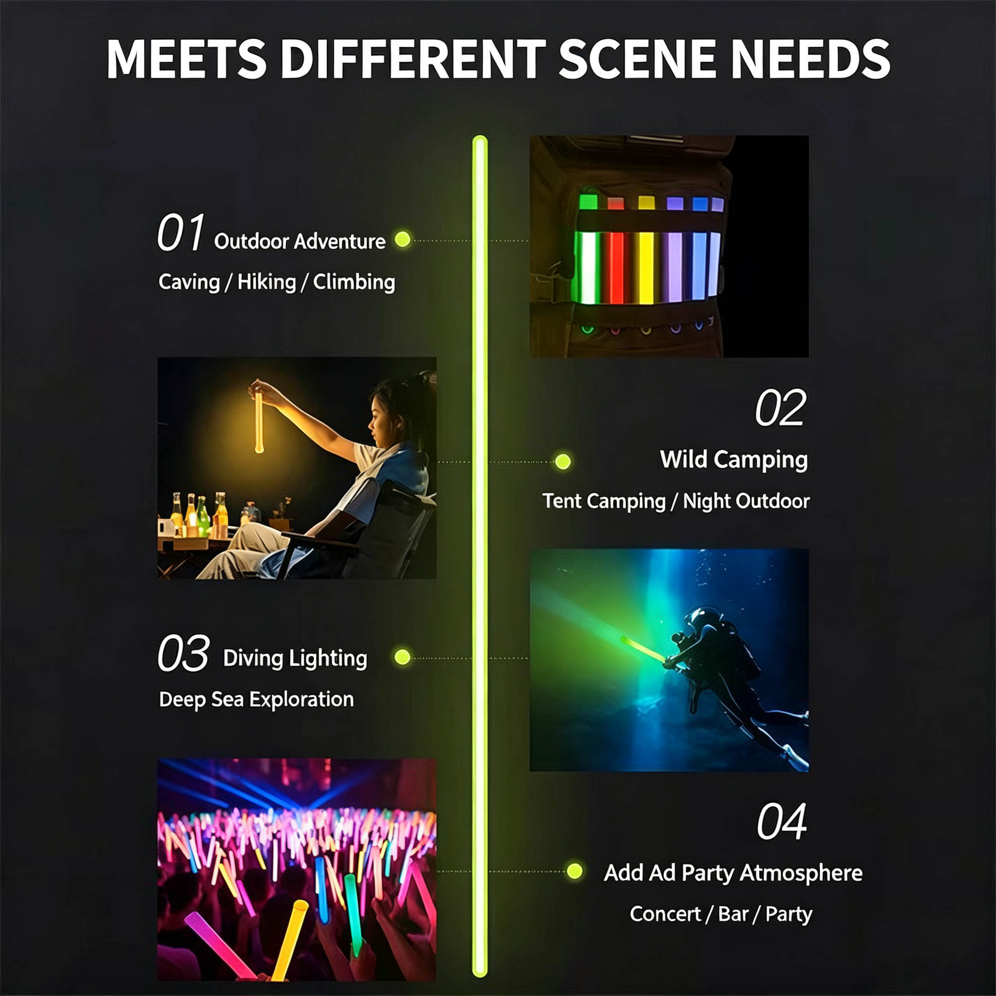 6-Inch Tactical Glow Sticks fo - Glow Sticks Survival 评论和价格