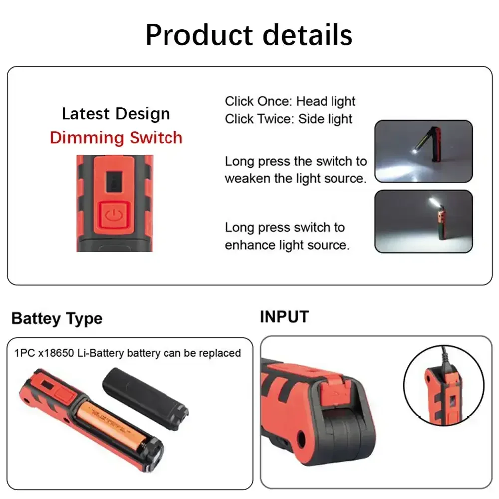 Dimmable COB LED Work Light US - Outdoor Camping Adventure Lamp 评论和价格