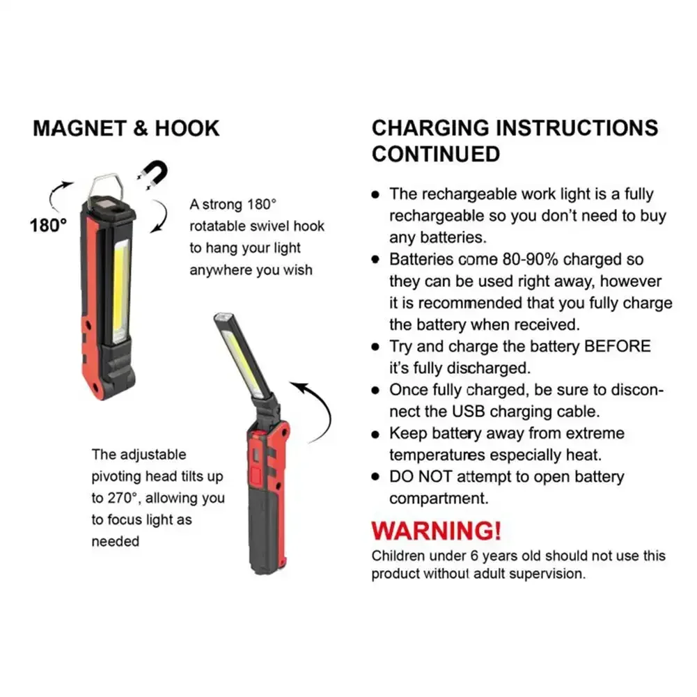 Dimmable COB LED Work Light US - Outdoor Camping Adventure Lamp 评论和价格