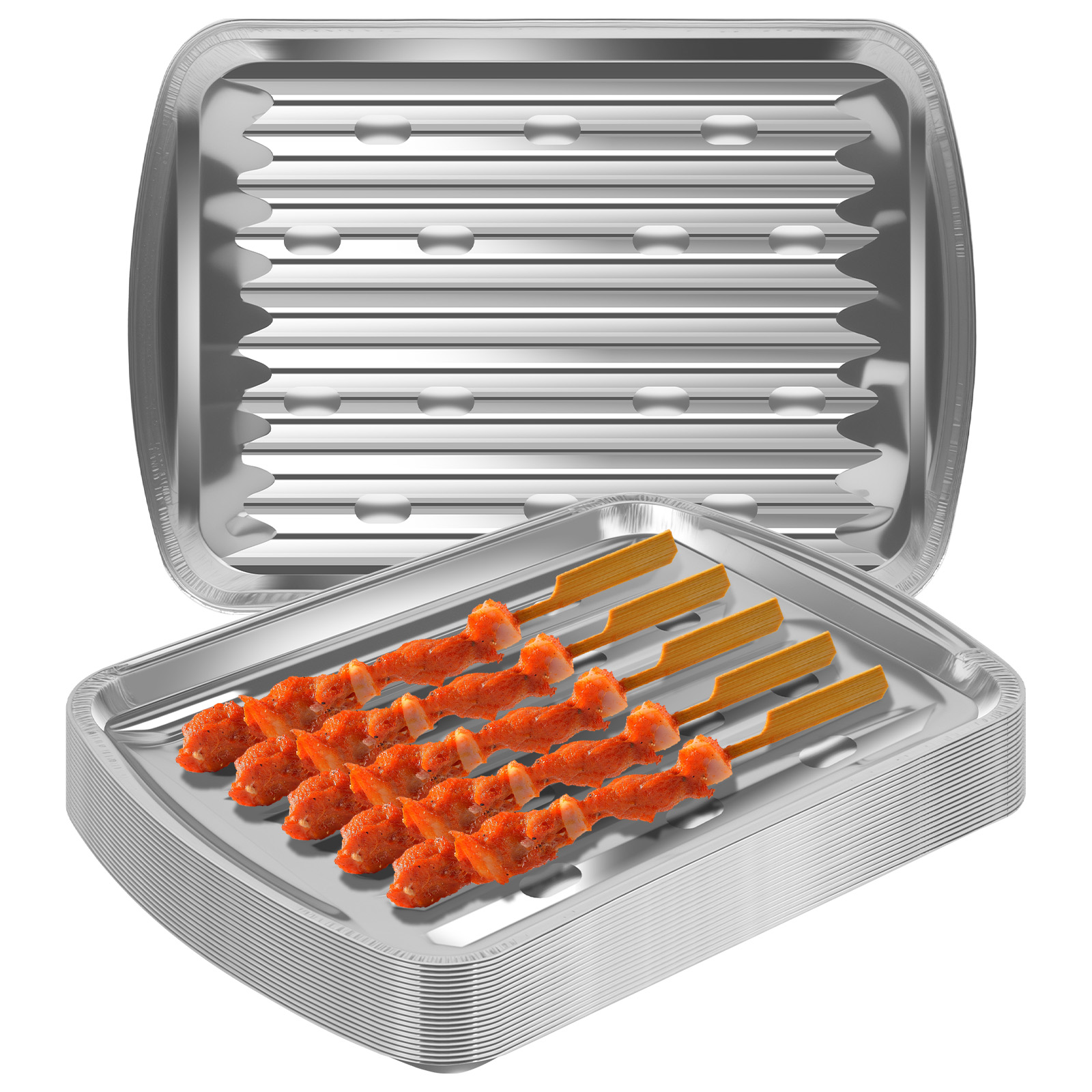 Aluminum Foil Trays Non-Stick  - Outdoor Camping Food 评论和价格