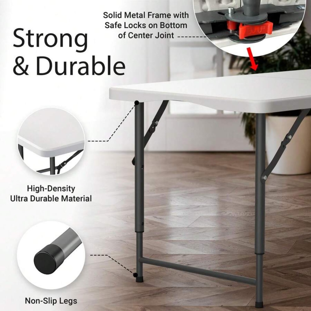 4FT Foldable Table Adjustable  - Outdoor Camping Table 评论和价格