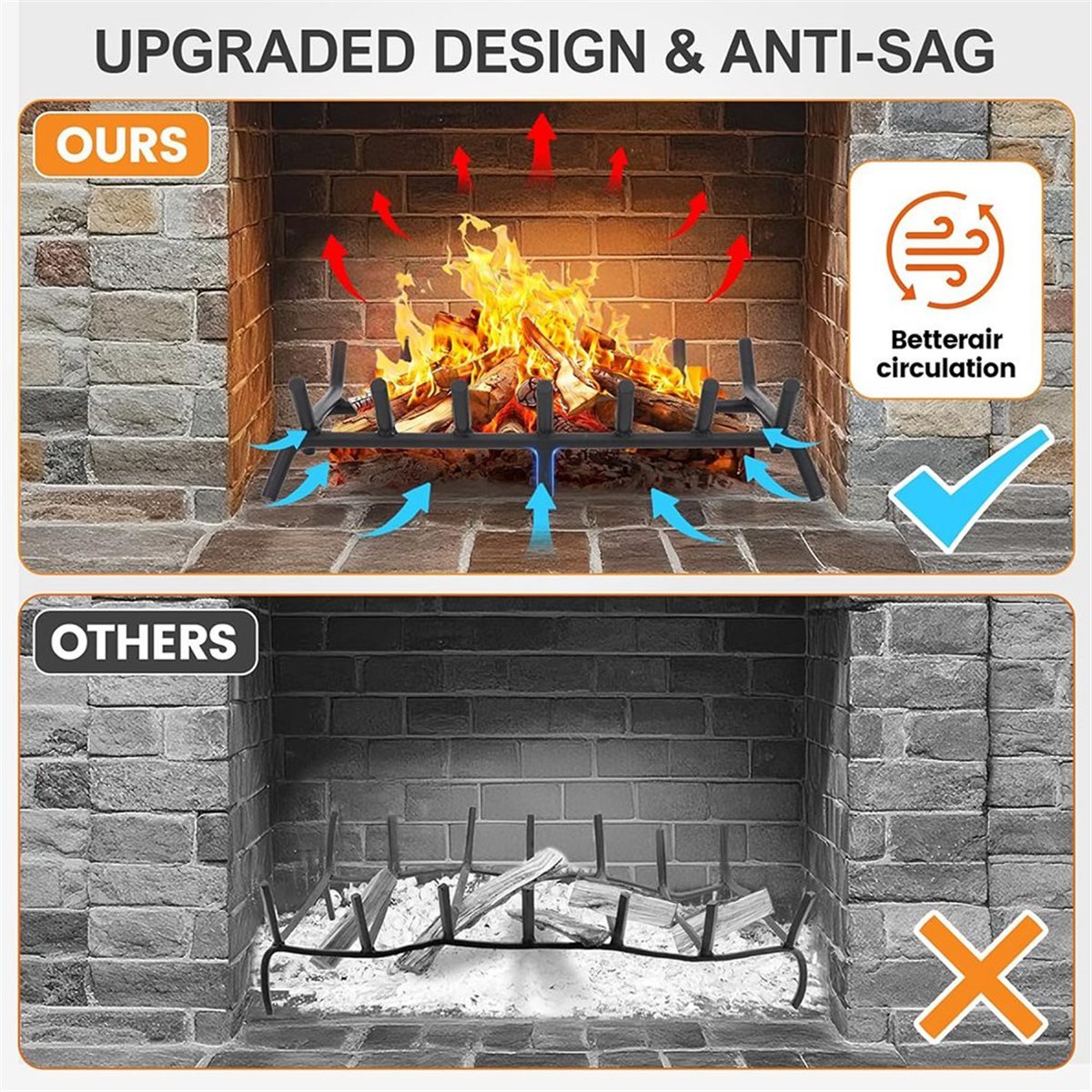 NEW Fireplace Log Grate - Fire - Outdoor Camping Fireplace 评论和价格