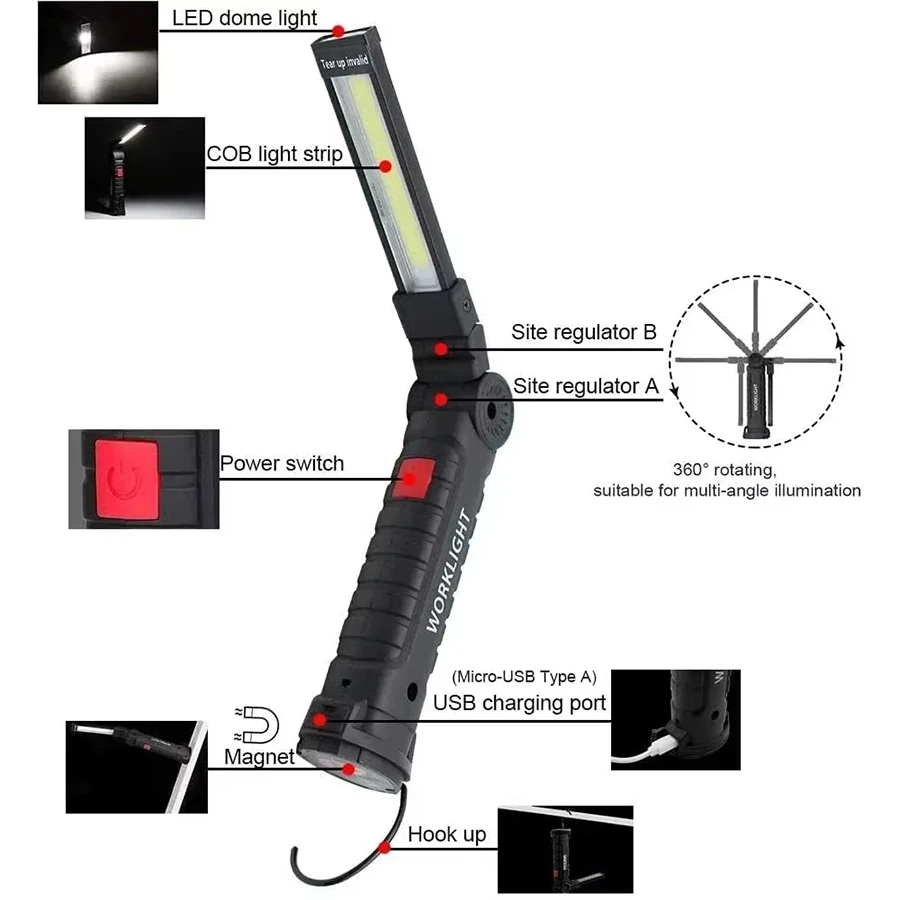 New Portable COB LED Flashligh - Outdoor Camping Adventure Lamp 评论和价格