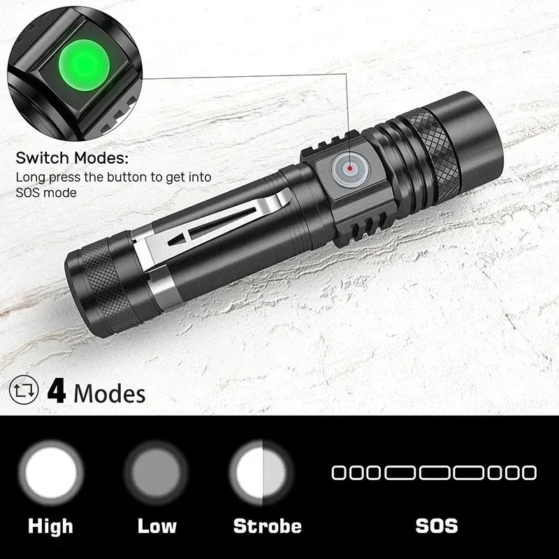 T6 LED Rechargeable Flashlight - Outdoor Camping Adventure Lamp 评论和价格