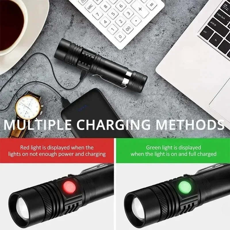 T6 LED Rechargeable Flashlight - Outdoor Camping Adventure Lamp 评论和价格