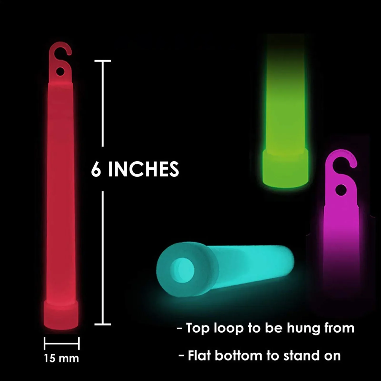 Glow Sticks with Hook 4/6 inch - Glow Sticks Survival 评论和价格